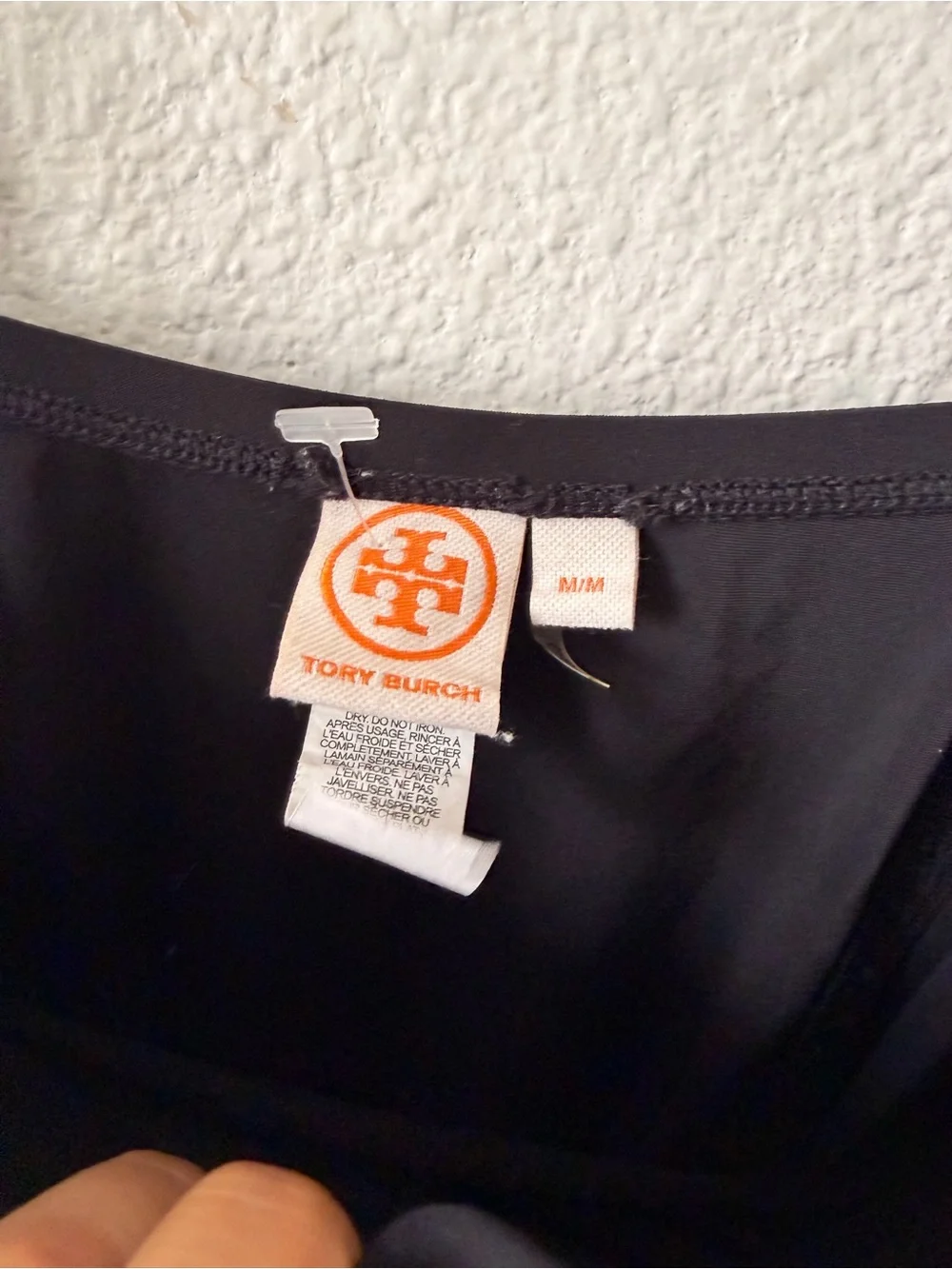 Tory Burch Black Bustier Swim Top with Ruffle Hem